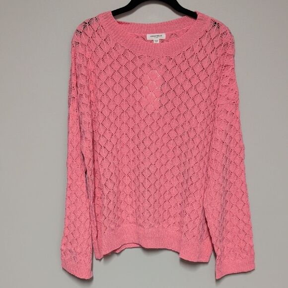 Anniewear Sweaters - Elegant Pink Crew Neck Sweater